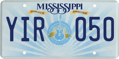 MS license plate YIR050