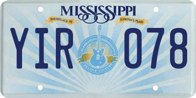 MS license plate YIR078