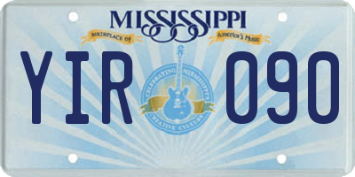 MS license plate YIR090