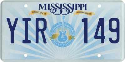 MS license plate YIR149
