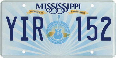 MS license plate YIR152