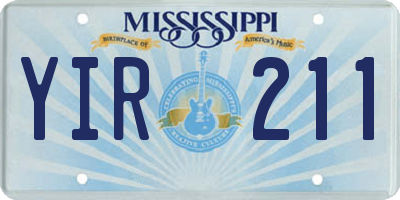 MS license plate YIR211