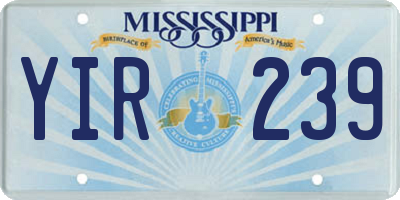 MS license plate YIR239