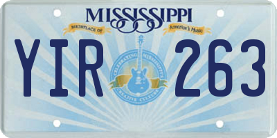 MS license plate YIR263