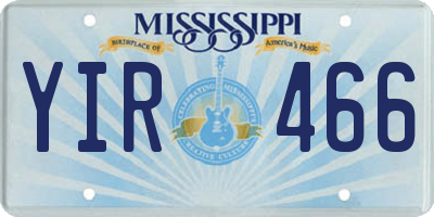 MS license plate YIR466