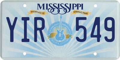 MS license plate YIR549