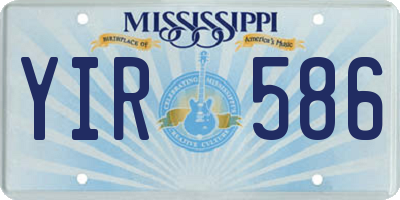 MS license plate YIR586