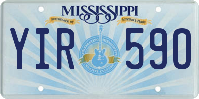 MS license plate YIR590