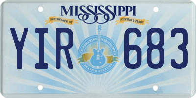 MS license plate YIR683
