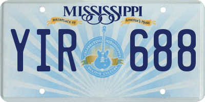 MS license plate YIR688
