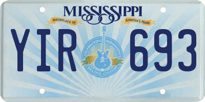 MS license plate YIR693