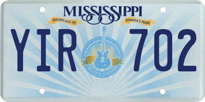 MS license plate YIR702