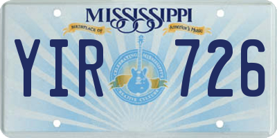 MS license plate YIR726