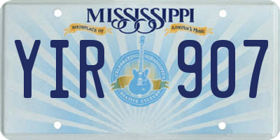 MS license plate YIR907