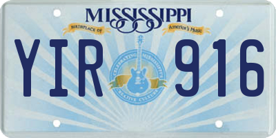 MS license plate YIR916
