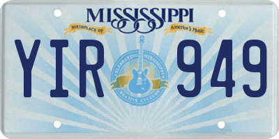 MS license plate YIR949