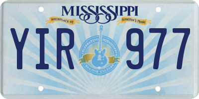 MS license plate YIR977