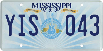 MS license plate YIS043