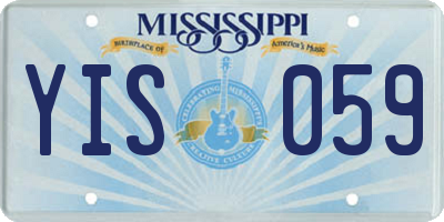 MS license plate YIS059
