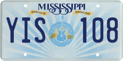 MS license plate YIS108
