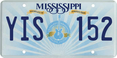 MS license plate YIS152