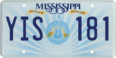 MS license plate YIS181