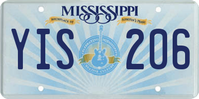 MS license plate YIS206