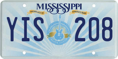 MS license plate YIS208