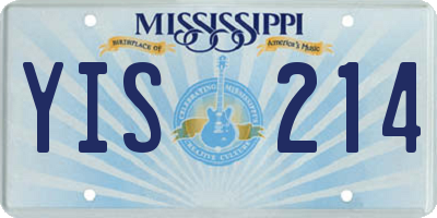 MS license plate YIS214