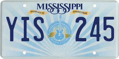 MS license plate YIS245