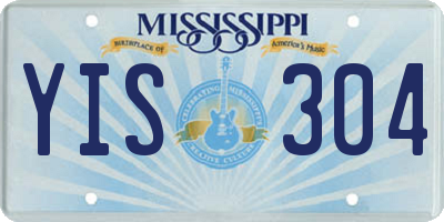 MS license plate YIS304