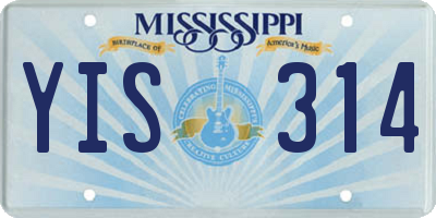 MS license plate YIS314