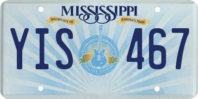 MS license plate YIS467