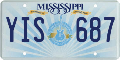 MS license plate YIS687