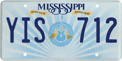 MS license plate YIS712