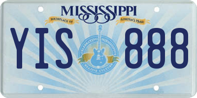MS license plate YIS888