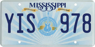 MS license plate YIS978