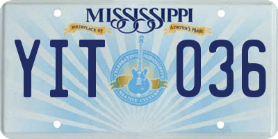 MS license plate YIT036