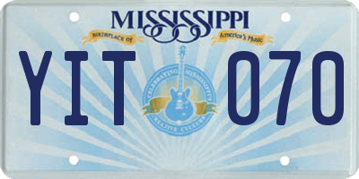 MS license plate YIT070