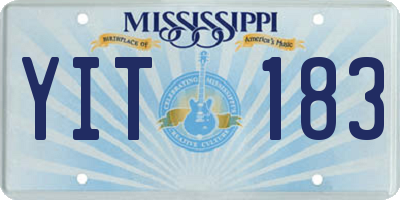 MS license plate YIT183