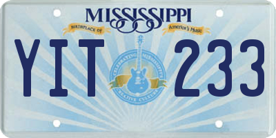 MS license plate YIT233