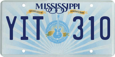 MS license plate YIT310