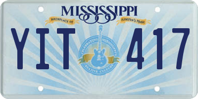 MS license plate YIT417