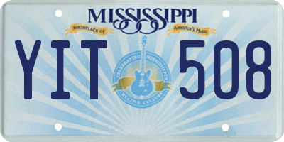 MS license plate YIT508