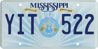 MS license plate YIT522