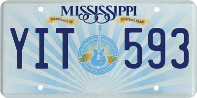 MS license plate YIT593