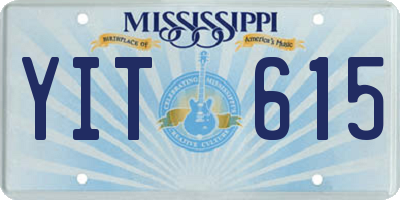 MS license plate YIT615