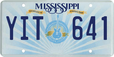 MS license plate YIT641