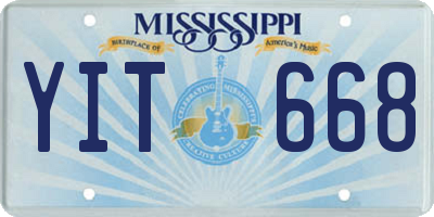 MS license plate YIT668
