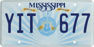 MS license plate YIT677